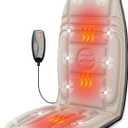 Vibration Back Massager with Heat, Massage Chair Pad with 10 Vibration Motors & 2 Heating Levels, Chair Massager for Recliner, Sofa, Beige