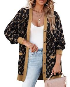 Bebonnie Fall Cardigans for Women 2024: Petite Cozy Knit Long Sleeve Open Front Buttons Long Sweater Coat Women - Work Cardigans for Women Office - Basic Dressy Casual Cardigan Black Coffee S