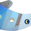 Photochromic Visor Compatible With R1 Air,T520,ST1400 Replacement Transition Motorcycle Helmet Face Shield Visor (R1 Air,T520,ST1400 Clear Blue To Ice Blue)