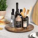 Greatseas Lazy Susan for Table Top Bamboo Lazy Susan Turntable for Cabinet Kitchen Countertop Organizer for Condiment Bathroom Counter Organizer Decor Sink Tray Acacia Wood 13.2 Inch