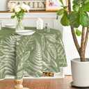 Horaldaily Spring Tablecloth 7070 Inch Round, Green Plants Wild Fern Washable Table Cover for Party Picnic Dinner Decor