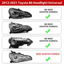 Huray Headlight Assembly for Toyota 86 2012-2021/Subaru BRZ 2013-2021/Scion FR-S 2012-2021, LED Projector Headlamp with Turn Signal A Pair, Plug&Play