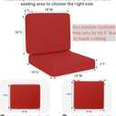 Favoyard Outdoor Deep Seat Cushion Set, 19 x 19 Inch Rainproof & 3-Year Fade Resistant Patio Furniture Cushions, Removable Seat Bottom & Back Cushion Covers with Ties for Chair, Sofa, Couch, Red