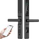 HIFAM Fingerprint Door Lock, TUYA APP Control Smart Lock Electronic Door Lock with Code Passcode Biometric Door Handle, IC Card Key Unlock