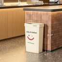 4 Gallon, Small Slim Garbage Can, Open Top Trash Can for Bathroom, Kitchen, Office, Bedroom, Living Room (Smile)