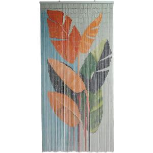 Vietbud Dcor Tropical Leaves Beaded Curtains for Doorways, Decorative Room Divider, Natural Vietnamese Craft, Indoor Hanging Bamboo Blinds, Sturdy Hook, Easy to Clean, 35.43 x 78.74 Inches