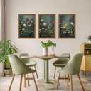 Urmoya 3 Pieces Vintage Floral Framed Canvas Wall Art, Nature Floral Landscape Wall Decor, Botanical Aestheticrt Art Prints for Living Room Bedroom Office Home Decoration 16x24 in Wood Framed