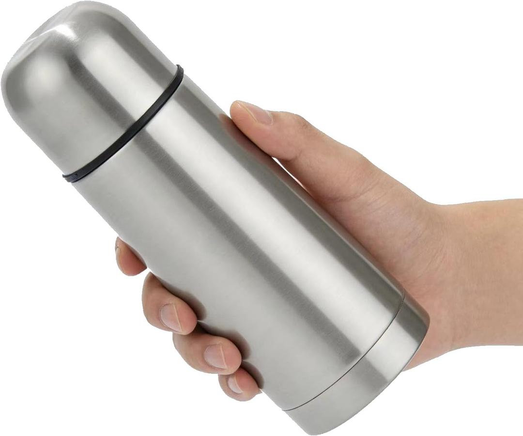 Thermo for Hot Drinks Stainless Steel Thermal Bottle with Cup Termos Para Cafe Hot Water Bottle Vacuum Flask BPA Free Travel Mug Coffee Cup for Hot and Cold Drinks 12 oz/350ml(Silver)