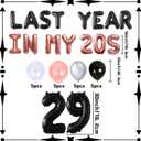 LaVenty 25 PCS Last Year In my 20S Birthday Decorations 29th Birthday Decorations for Men 29 Balloon Number 29 Balloons
