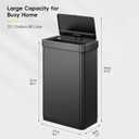 EKO Mirage X 80 Liter / 21.1 Gallons Motion Sensor Trash Can or Recycling Bin, Automatic Large Kitchen Trash Can Touchless, Stainless Steel, Matte Black