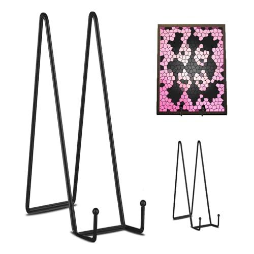 Decolore 4 Pack 16 Inch Black Plate Stand for Display Large Display Easel Table Top Easel for Picture, Decorative Plate, Book, Posters and Plaque