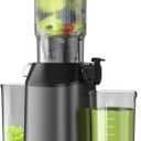 Cold Press Juicer, JoyBear Slow Masticating Machines with 5.3" Extra Large Feed Chute Fit Whole Fruits Vegetables Easy Clean Self Feeding Effortless for Batch Juicing, High Juice Yield, BPA Free 200W