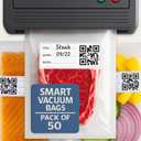 Vacuum Sealer Bags for Food Storage - Pack of 150 Smart QR Code Vacuum-Bags- 8" x 12", BPA-Free, 3.5-Mil Thick Vacuum-Storage Bags for Food Prep, Freezer Storage & Sous Vide Bag, Food-Storage Bag