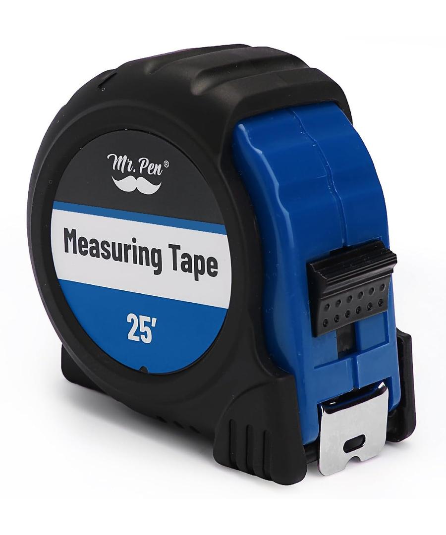 Mr. Pen 25-Foot Dark Blue Steel Tape Measure, Easy Read, Locking Mechanism, Ideal for Construction & DIY Projects
