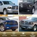 AS Headlight Assembly Compatible with 2009 2010 2011 2012 2013 2014 2015 2016 2017 2018 Dodge Ram 1500,2010-2018 Dodge Ram 2500/3500 Pickup QUAD Black Housing Pair (Not Fit Factory Projector Style)