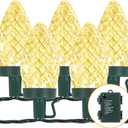 Brightever C9 LED Christmas String Lights, 70FT 100LED Battery Operated Christmas Lights With Timer & 8 Lighting Modes, Strawberry String Lights for Xmas Trees, Wreaths, Decoration, Warm White, 1-Pack