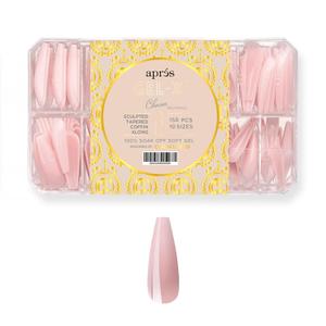 2 x APRÉS x Chaun Legend Neutrals "CHAUN" Gel-X Box Of Nail Tips, Exclusive Tapered, 10 Sizes 0-9, Soft Gel Tip Box (150pcs) (Sculpted Tapered Coffin Extra Long, 150)