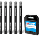 5-Pack 3/16" Dry Diamond Drill Bits Set, 5mm Tile Drill bits for Ceramic Porcelain Marble Granite Tile Stone Glass Brick, Integrated Coolant for Fast Dry Drilling, Round Shank, with Storage Case