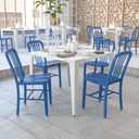 Flash Furniture Gael Commercial Grade 2 Pack Blue Metal Indoor-Outdoor Chair (Set of 2)