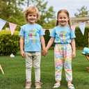 Easter Shirts for Boys Girls Toddler Kids Children Bunny Eggs Tractor Monster Truck Graphic Tees Outfit T-Shirt Top 2T-7T (Blue)