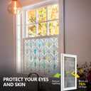 3D Stained Glass Window Film, Decorative Window Privacy Film for Bathroom,Front Door,Home, Sun Blocking Heat Control,Static Cling, Malachite 23.6inch x 35.4inch