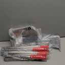 Pooper Scooper, Long Handle Dog Pooper Scooper, Heavy Duty Stainless Steel Rake with Tray & Spade Set for Pet Waste Removal, for Grass, Dirt or Gravel (Red)