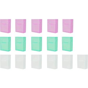 It's Academic Crayon Box with Hinged Lid and Snap Closure, Clear, Purple, and Green Plastic, 16-Pack  
