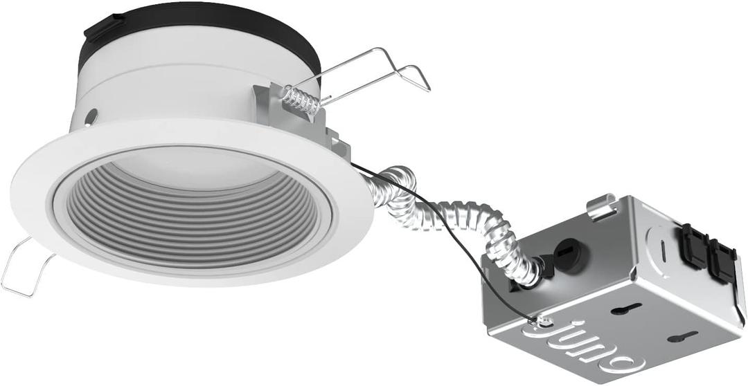 Juno JPDZ4JB RDB1 WWH M6 Podz Series Canless LED Downlight, Switchable, Matte White, 4 Inch