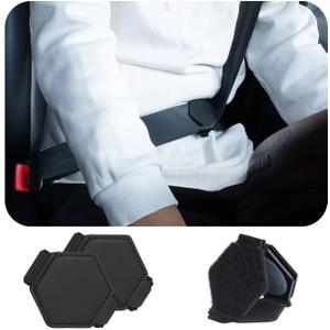 Yuoyar 2 Packs Car Seat Belt Clips - Universal Leather Seatbelt Adjuster Clips - Seat Belt Adjuster for Adults Kids