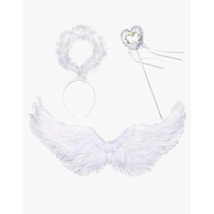 Angel Wings and Halo Magic Wand Set, Angel Wing Halloween Angel Costume Set for Kids Adults Women Girls