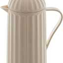 WOLFF 1 Liter White Bird Thermal Coffee Carafe, Plastic Exterior with Glass Lining Insulated Beverage Dispenser for Hot and Cold Drinks, Thermos Bottle for Tea, Water Pitcher - White, 34floz/1L