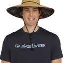 Quiksilver Men's Wide Brim Outdoor Lifeguard Straw Sun Hat (Large-X-Large, Black)