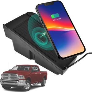 Wireless Charger for Dodge Ram, Center Console Phone Wireless Charging Pad Panel for Dodge Ram 1500 2013-2015 / Ram 2500 2010-2015 / Ram 3500 2011-2015 Accessories