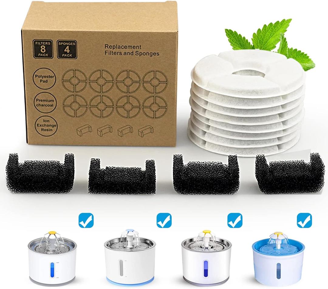 Cat Water Fountain Filter, 81 oz/2.4 L Automatic Pet Water Dispenser Cat Fountain Replacement Filters, Pet Fountain Fillter Replacement
