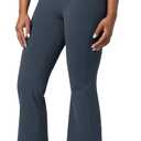 Colorfulkoala Women's Dreamlux Workout Flare Leggings High Waisted Wide Leg Bootcut Yoga Pants 29.5" / 31.5" Inseam (Blue, M)