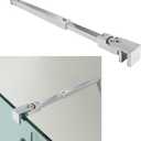 Shower Door Support Bar, Stainless Steel Glass to Wall Rod 17.7"-27.8" (449mm-706mm), for Fix 5/16" (8mm) to 3/8" (10mm) Frameless Shower Glass Panel, Polished Chrome