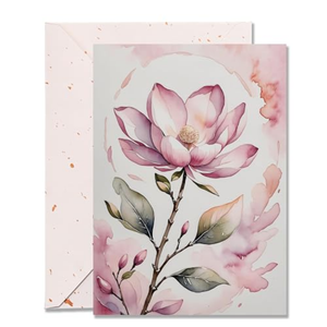 DORADUBO Blank Inside Card with Envelope for All Occasion, 5x7 Inch Watercolor Magnolia Blank Greeting Card – Birthday, Thank You, Sympathy - Single Card Pack of 2