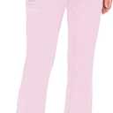 Med Couture Women's Yoga Pull-On Pant with 7 Pockets Ultra-Soft Rib-Knit Waistband and 2-Way Stretch Technology - MC7739 (X-Small Petite, Ice Pink)