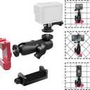 Upgraded Aluminum Fence Mount with Shade - Game Changer Mounting Kit Fence Mount Compatible with iPhone Gopro, Mevo Start, Insta360 for Baseball, Pickleball, Tennis, Softball, Football Games Recording (Large)
