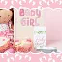 Eaasty 150 Pcs Baby Shower Seed Packet Baby in Bloom Pink Floral Accents and Greenery Self Adhesive Seed Packets Pink Seed Packets for Guests Pink Floral Seed Packets for Baby Shower, Seed Not Include