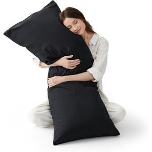 Bedsure Body Pillow Cover, Cooling Body Pillow Pillowcase for Hot Sleepers, Rayon Derived from Bamboo Black Pillowcase, Breathable & Soft Long Pillow Case Cover with Envelope Closure, 20x54 Inches Bedsure Body Pillow Cover, Cooling Body Pillow Pillowcase for Hot Sleepers, Rayon Derived from Bamboo Black Pillowcase, Breathable & Soft Long Pillow Case Cover with Envelope Closure, 20x54 Inches