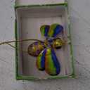 Christmas Decorations for The Holiday - Blue Yellow and Orange Bumble Bee Articulated Cloisonne Metal Christmas Ornament - Decorations for Christmas sdf-5069