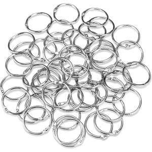 OWLKELA Binder Rings 1 Inch (50 Pack), Loose Leaf Binder Ring, Metal Book Rings, Rings for Flash Cards, Flash Card Rings, Index Card Rings, Clip Rings, Nickel Plated Steel Binder Rings, Key Rings (Silver)