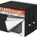 Air Conditioner Covers for Outside to Protect AC and Winter Insulation, Waterproof & Snowproof Window AC Covers for Outside with 3 Layers Insulation - 17" W x 13" H x 12" D - Black