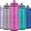 Pogo BPA-Free Tritan Plastic Water Bottle with Soft Straw, 32 Oz, Fuchsia