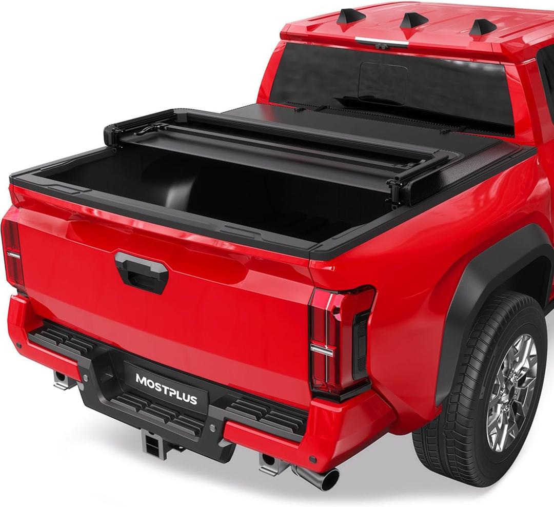 MOSTPLUS Tri Fold Soft Tonneau Cover Truck Bed Compatible for 2024-2025 Toyota Tacoma (Not for Trail Edition) On Top 5 FT 60.5Inch