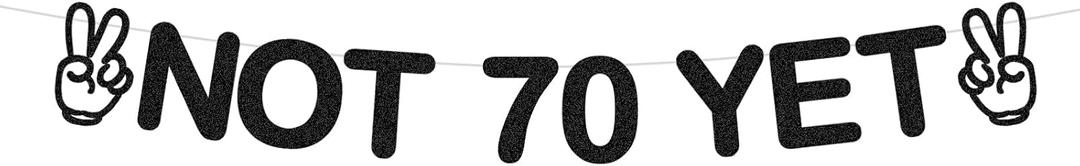 69th Birthday Party Decorations for Men Women, "Not 70 Yet" Birthday Banner - Premium Cardboard Hanging Sign for 69 Birthday Party, Wall & Ceiling Decor