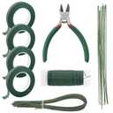 Floroom Floral Tape and Wire Kit with Cutter, 26 & 18 Gauge Stem Wire, 22 Gauge Paddle Wire, Flower Arrangement Tool Set for DIY Crafts, Wedding Bouquets & Florist