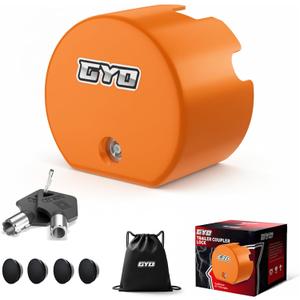 GYO Heavy Duty Trailer Hitch Lock, Universal Trailer Coupler Lock Fits 1-7/8", 2" & 2-5/16" Inch Couplers, Anti Theft Trailer Tongue Lock with 2 Keys & 4 Dust Covers for RV, Boat, Camper