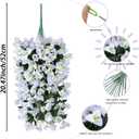 BSMYBO Bougainvillea Artificial Hanging Flowers Plants for Outdoors UV Resistant Faux Trailing Hanging Vine Outdoor Hanging Plants for Front Porch, Balcony, Patio, Outdoor Planter (White-2PCS)